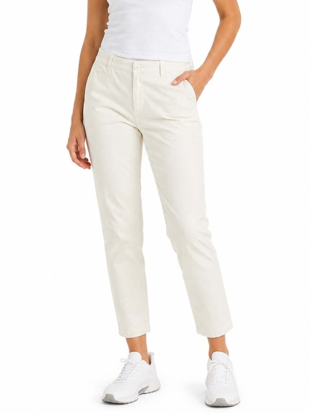 Under Armour Pants Womens Size 12 White Athleisure StretchCore Tapered Fit
